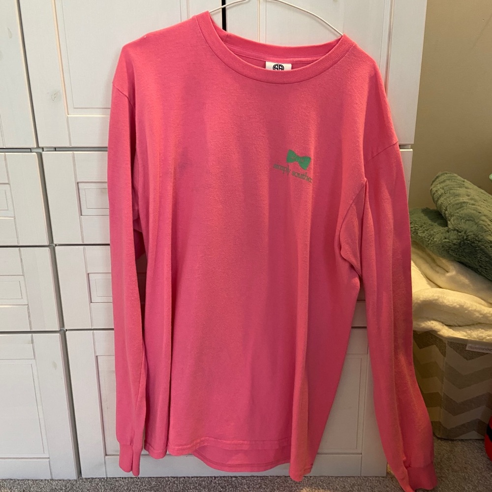pink long sleeve simply southern tee